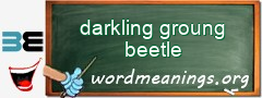 WordMeaning blackboard for darkling groung beetle